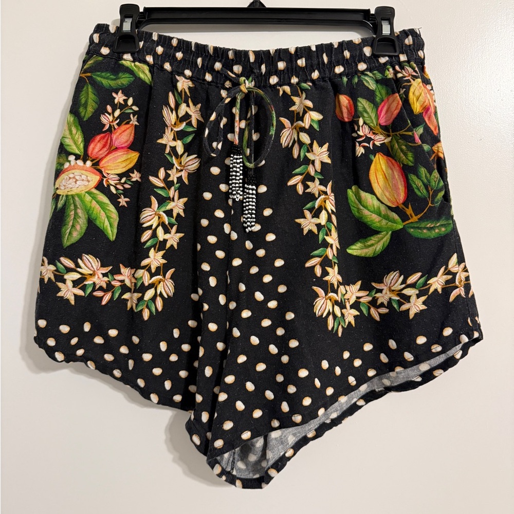 FARM Rio Black Floral & Polka Dot High Waist Shorts